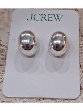 J. Crew Silver-Tone Sculptural Orb Earrings New